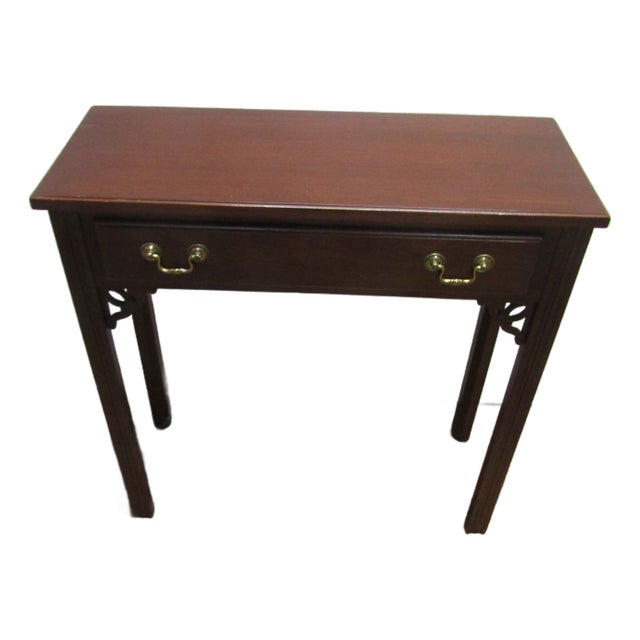 Ethan Allen Solid Cherry One Drawer Console Table For Sale