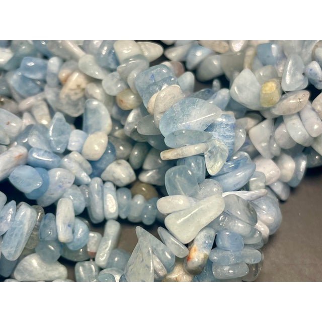 Natural Aquamarine Gemstone Necklace Braided With Sterling Silver Clasp. For Sale In South Bend - Image 6 of 6