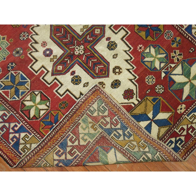 Zabihi Collection Red Antique Shirvan Rug - 3'6" x 5'6" For Sale In New York - Image 6 of 7