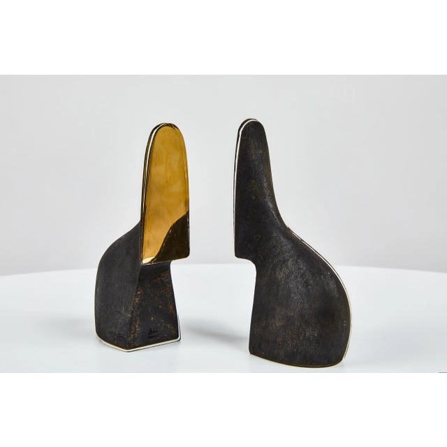 Mid-Century Modern Carl Auböck Model #3652 Brass Bookends For Sale - Image 3 of 7