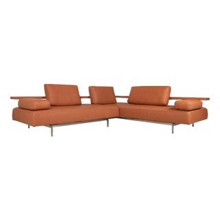 Dono 6100 Leather Corner Sofa in Orange Terracotta from Rolf Benz For Sale