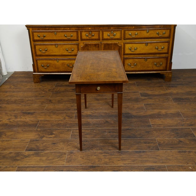 French Restauration Period 1820s Side Table with Leather Top and Lateral Drawer For Sale - Image 10 of 10