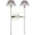 Modern Waterford for Visual Comfort Signature Blaze 19" 2 Light Tail Sconce in Polished Nickel with Clear Crystal For Sale - Image 3 of 13