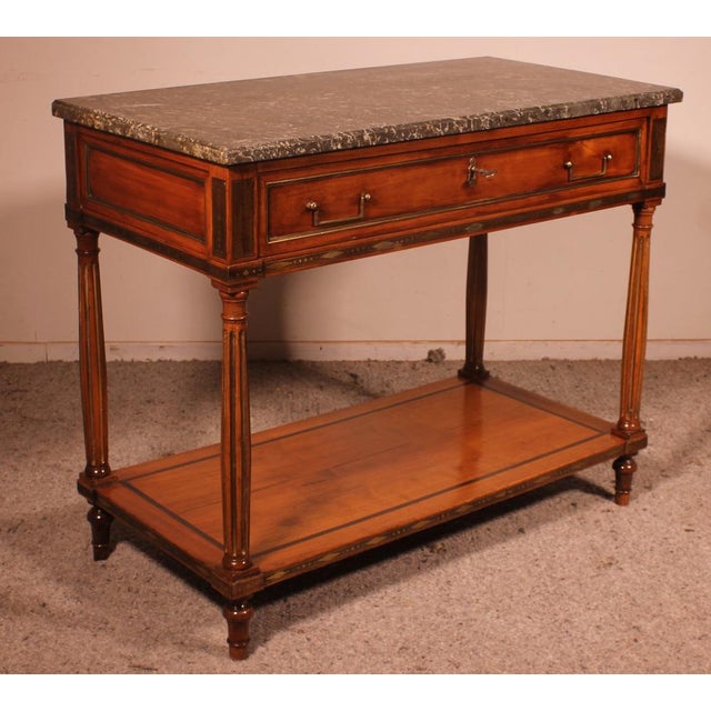 Louis XVI Console in Cherry by LM Pluvinet, 18th Century For Sale - Image 3 of 16