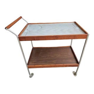 Mid-Century Salton Hotable Automatic Food Warmer Rolling Bar Cart For Sale