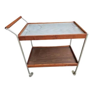 Mid-Century Salton Hotable Automatic Food Warmer Rolling Bar Cart