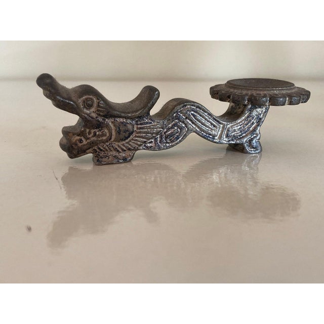 Early 20th Century Antique Iron Dragon-Form Chinese Chopstick Rests—A Pair For Sale - Image 5 of 10