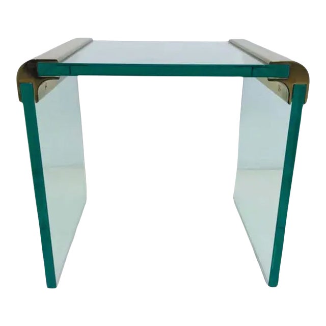 Pace Collection Glass Waterfall End Table For Sale