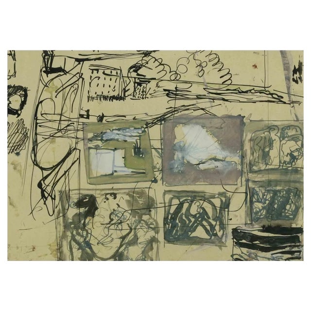 Mario Sironi, Composition, Original Mixed Media, Mid-20th Century For Sale