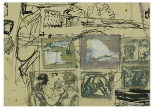 Mario Sironi, Composition, Original Mixed Media, Mid-20th Century