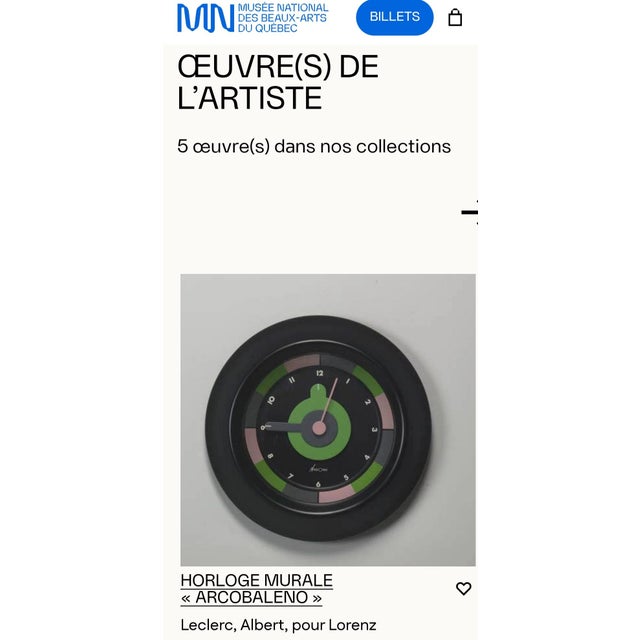 Magnificent arcobaleno wall clock designed by albert leclerc for lorenz. milan, italy, 1969. a very rare piece, exhibited...