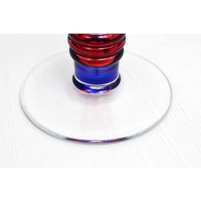 Red Vintage Glass Candleholder, 1990s For Sale - Image 8 of 10