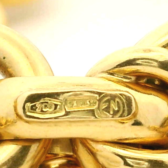 Vintage Maleggi Italian 18k Gold Double Rolo Link Long Necklace, 121.8 Grams For Sale - Image 9 of 13