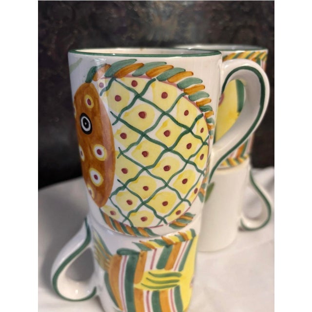Vintage Palmer Smith Italian Pesca Hand Painted Fish Coffee Cup Mugs, Set of 4 For Sale In Louisville - Image 6 of 9