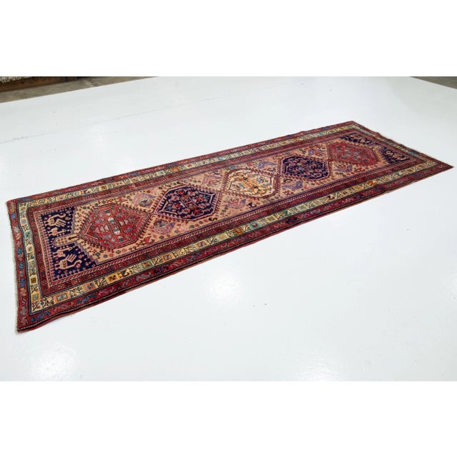 1960s Brown Vintage Serab Persian Wool Runner With a Multicolor Tribal Design For Sale - Image 5 of 8