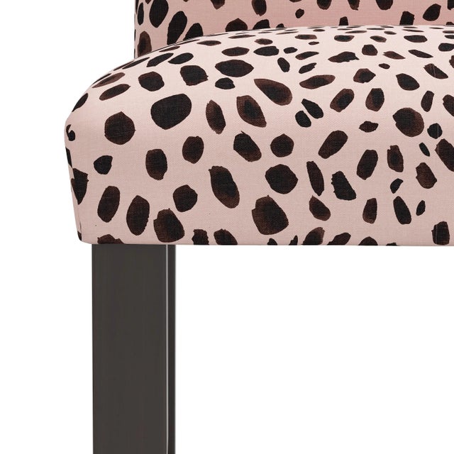 Not Yet Made - Made To Order Chelsea Counter Stool in Pink Black Washed Cheetah For Sale - Image 5 of 8
