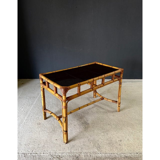 Brown Bamboo Console Side Table, Italy, 1960s For Sale - Image 8 of 18