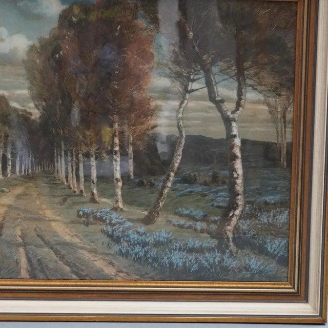 Franz Kortejohann, Birkenallee, 1890s, Chalk & Gouache, Framed For Sale - Image 5 of 9