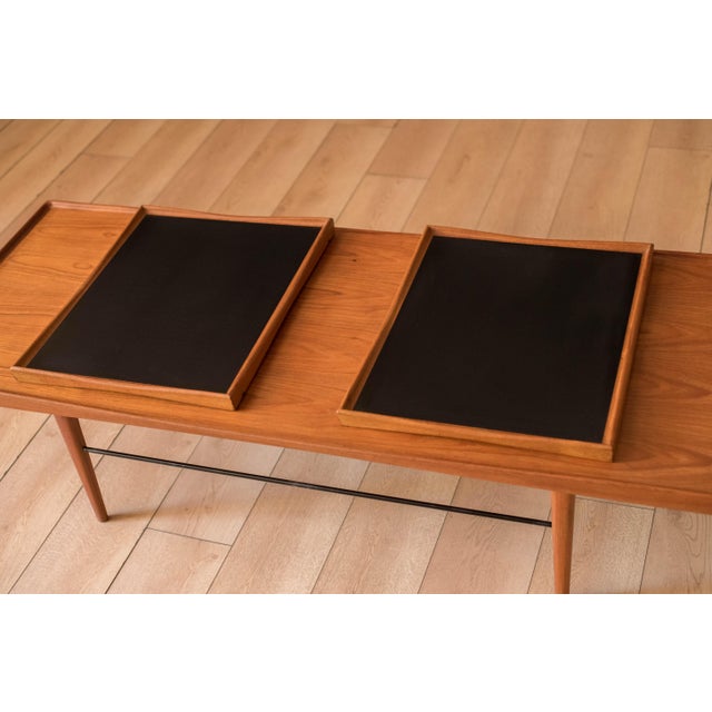 Wood Vintage Danish Teak Two-Tier Coffee Table by Poul Jensen for Selig For Sale - Image 7 of 18