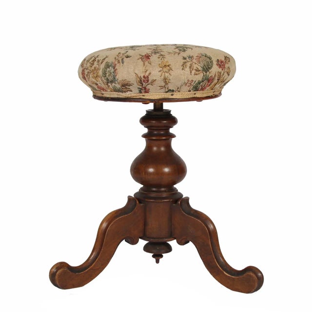 Antique Walnut Stool For Sale - Image 4 of 7