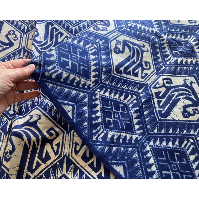 Vintage Indigo Print Fabric Panel- 2.2 Yards For Sale In Saint Louis - Image 6 of 6