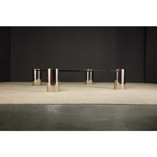 Chrome Special Custom Order Karl Springer 'Sculpture' Coffee Table, Signed For Sale - Image 8 of 12