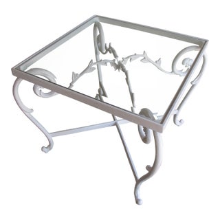 Vintage 1960s Painted Aluminum Side Table in the Style of Jean-Charles Moreux For Sale