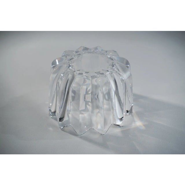 Glass 1980's Swedish Brutalist Vintage Orrefors Crystal Fleur Bowl by Jan Johansson, Signed For Sale - Image 7 of 8