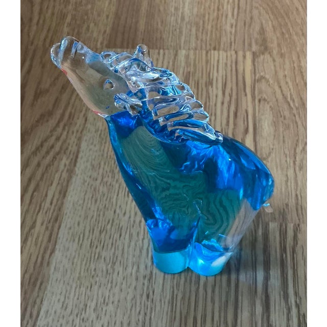 Glass Vintage 1960’s Murano Glass Horse 7” Tall by 3.5” Long - Original Foil Label For Sale - Image 7 of 12