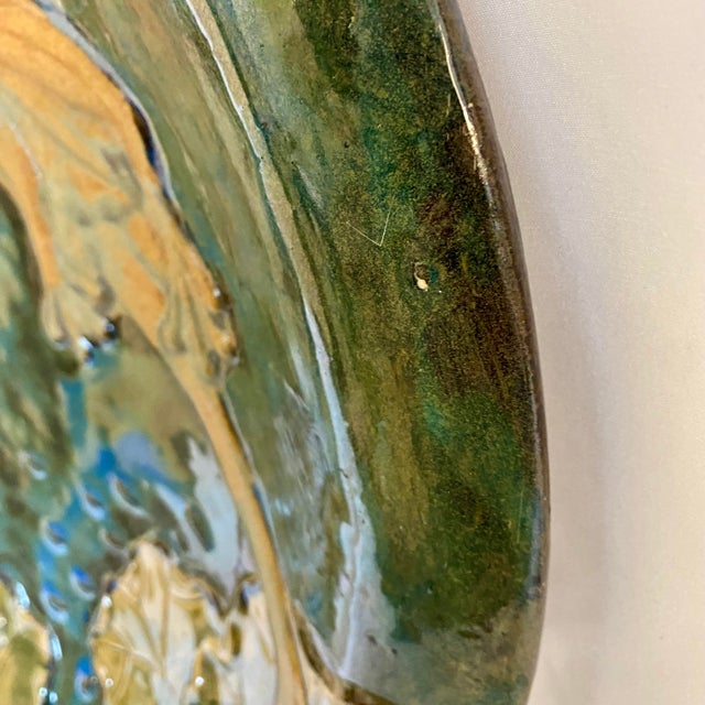 Blue Global Views Glazed Earthenware Frog and Lily Pad Decorative Plate For Sale - Image 8 of 10