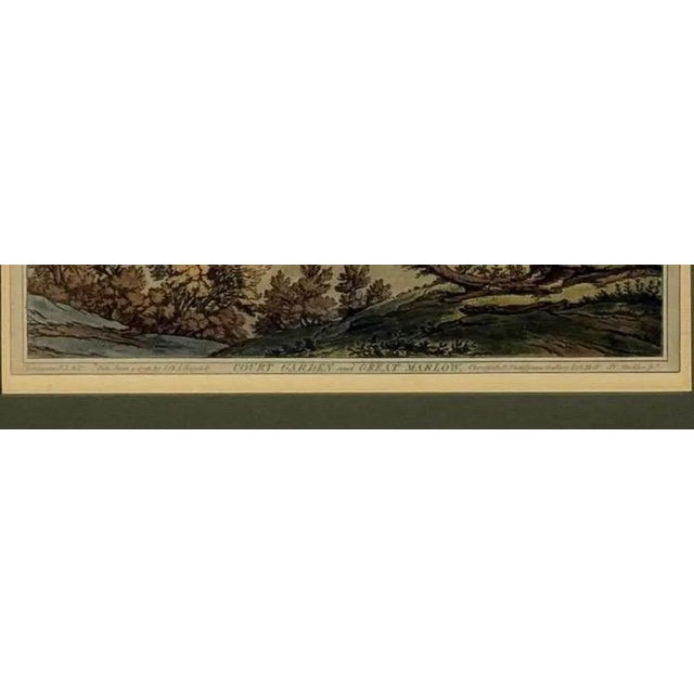 Antique 1793 Hand-Colored Aquatint – "Court Garden & Great Marlow" by J.C. Stadler Acquire a masterwork of Georgian-era...