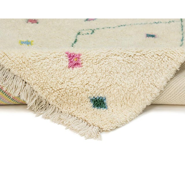 2020s Multi-Color Hand-Knotted Moroccan Wool Rug | 8'2" X 5'8" | One of a Kind For Sale - Image 5 of 9