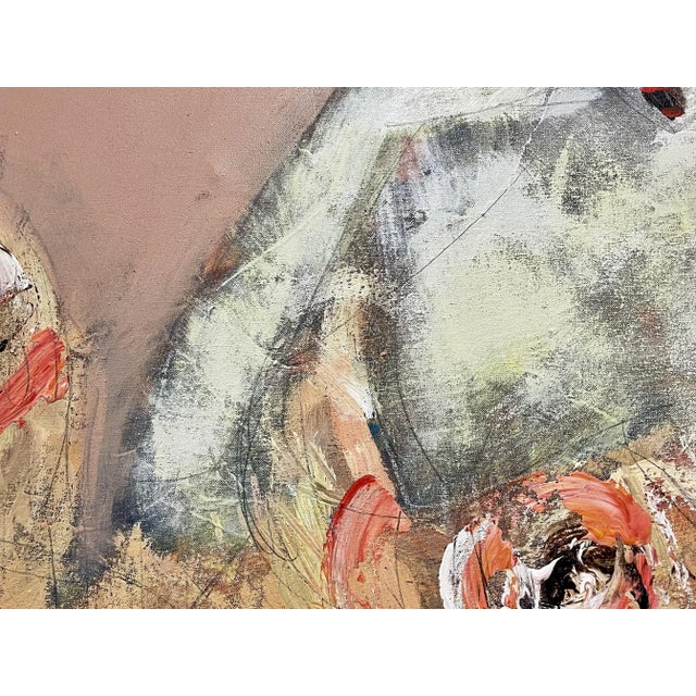 Mid-Century Modern Figurative Painting, Oriental, One of a Pair, Signed For Sale - Image 10 of 13