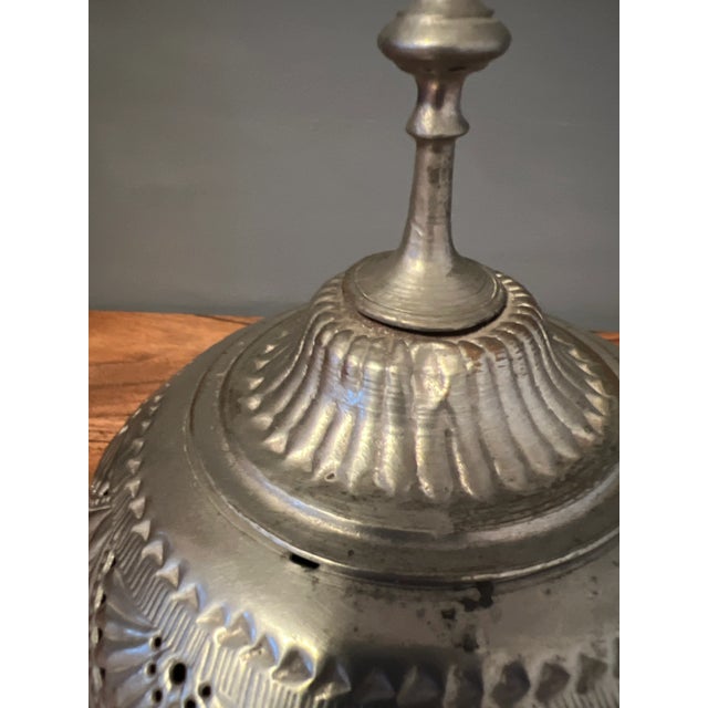1910s Antique Islamic Metal Round Shaped Box For Sale In New York - Image 6 of 13