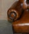 Set of Antique Regency Bolster Brown Leather Library Armchairs For Sale - Image 9 of 18