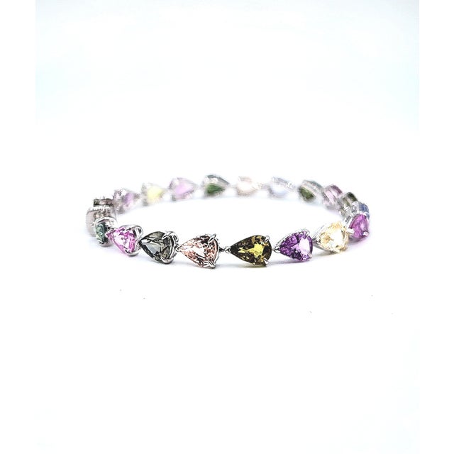 22.16 Ct Natural Ceylon No Heat Sapphire Bracelet For Sale - Image 9 of 9