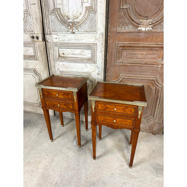 Louis XVI Style Bedside Tables, 1970s, Set of 2 For Sale - Image 11 of 11