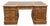 English Teak Desk with Brown Leather Top For Sale