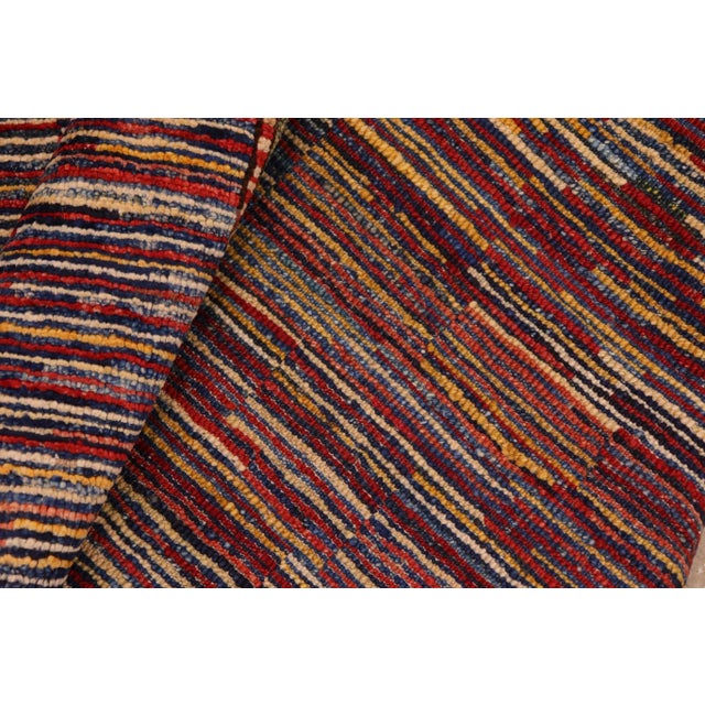Textile 1980s 1980s Boheiman Gabbeh Blue/Red Wool Rug - 8'1" X 9'10" For Sale - Image 7 of 10