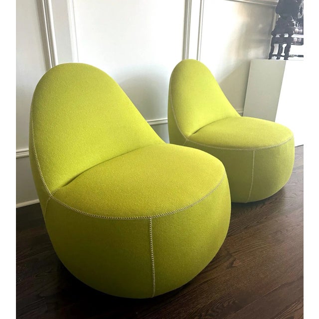 Textile "Mitt" Lounge Chair by Bernhardt Design - A Pair For Sale - Image 7 of 12