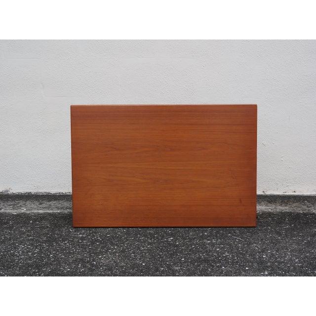 1970s 1970s Teak Rolling Side Table With Shelf, Attributed Brdr. Furbo For Sale - Image 5 of 10