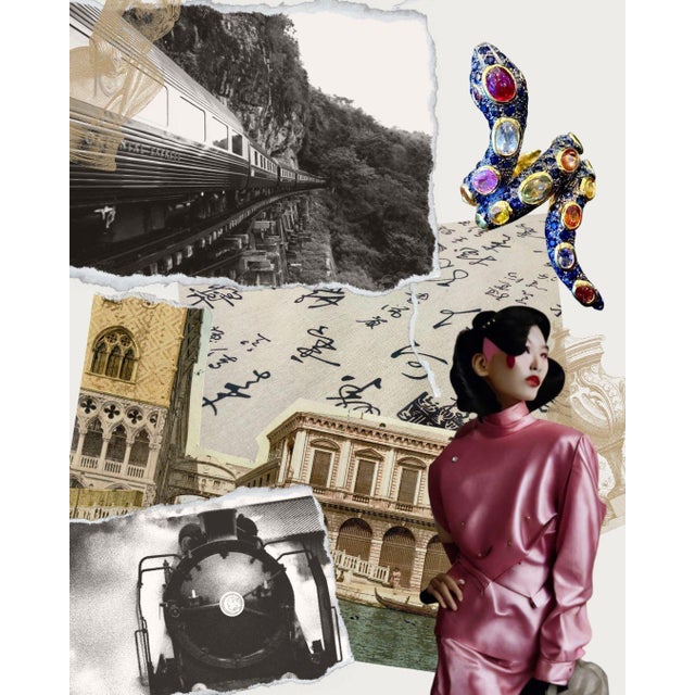 Blue Bochic "Orient" Vintage Opal & Multi Fancy Sapphire Earrings 18K Gold&Silver For Sale - Image 8 of 18