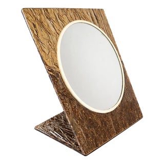 Mid-Century Modern Italian Table Mirror in Textured Acrylic Glass, 1960s For Sale