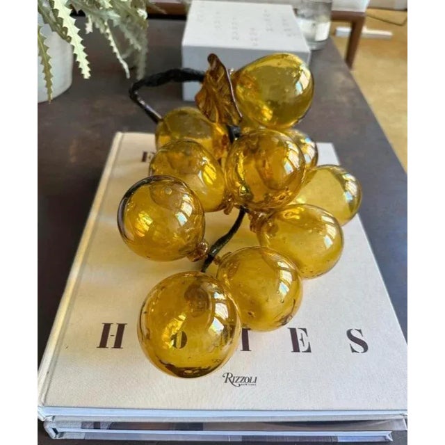1980s Large Cluster of Murano Attributed Glass Grapes For Sale - Image 4 of 4