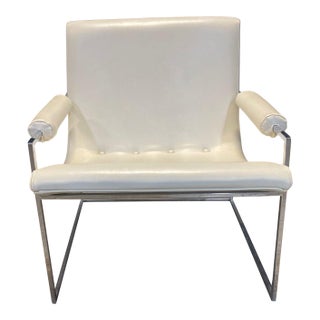 1970s Scoop Chair Attributed to Milo Baughma With the Thinline Chrome Frame For Sale