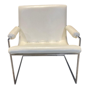 1970s Scoop Chair Attributed to Milo Baughma With the Thinline Chrome Frame
