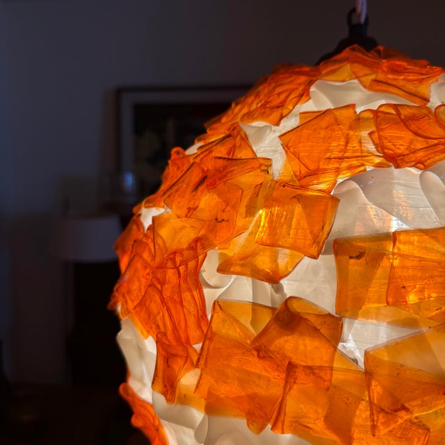 Mid 20th Century Mid Century Modern Chunky Lucite Swag Lamp Lantern For Sale - Image 9 of 11
