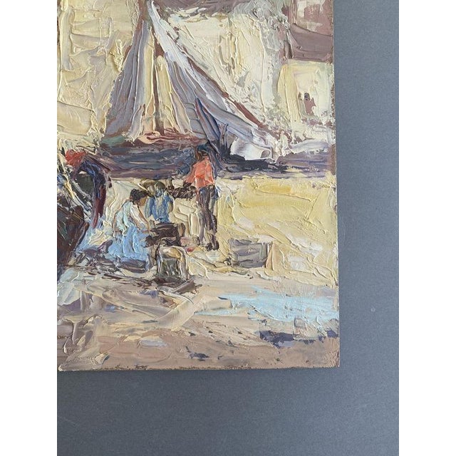 Post-Impressionist Artist, Seascape with Sailboats, 1979, Oil Painting For Sale - Image 7 of 18