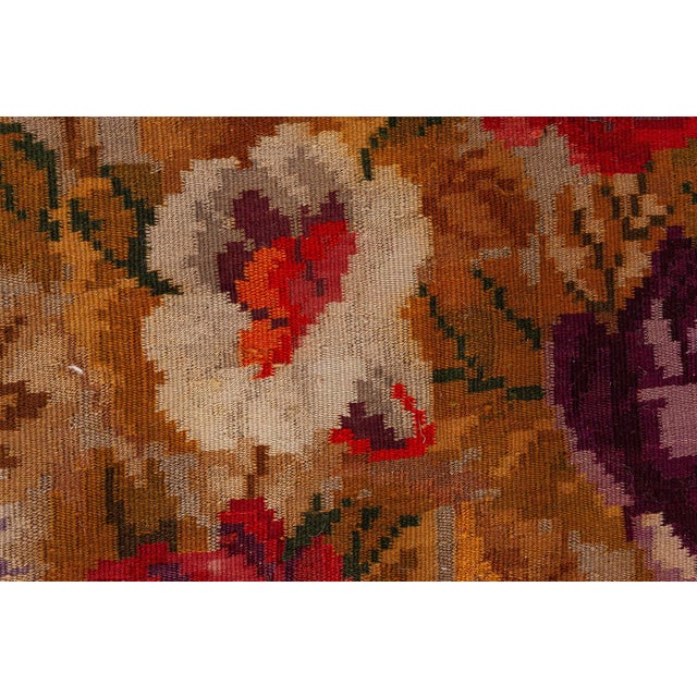 Folk Art Early 20th Century Russian Bessarabian Floral Handmade Wool Rug For Sale - Image 3 of 8