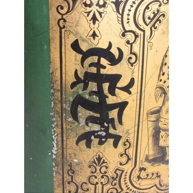 Antique Tole Painted Tea Cannister Lamp For Sale - Image 12 of 16